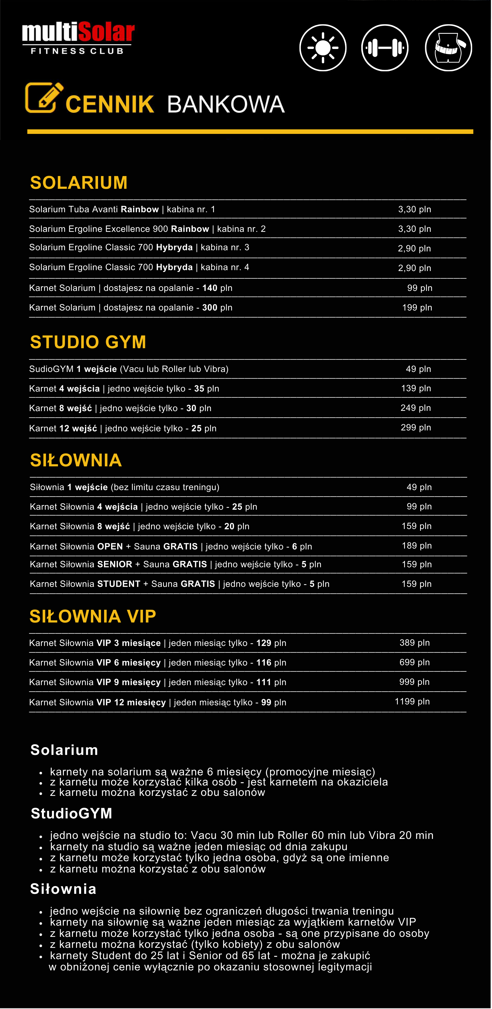 CENNIK | MultiSolar Bankowa